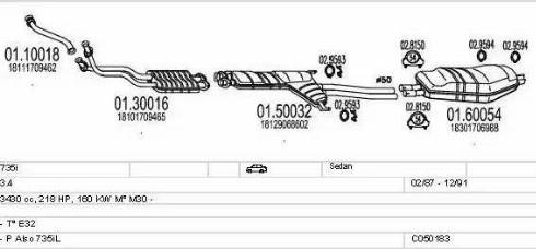 MTS C050183000884 - Impianto gas scarico www.autoricambi360.it