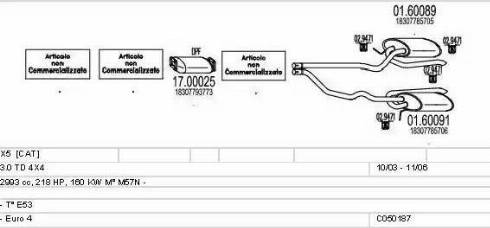 MTS C050187000889 - Impianto gas scarico www.autoricambi360.it