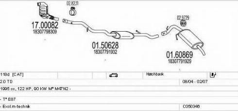 MTS C050346010224 - Impianto gas scarico www.autoricambi360.it