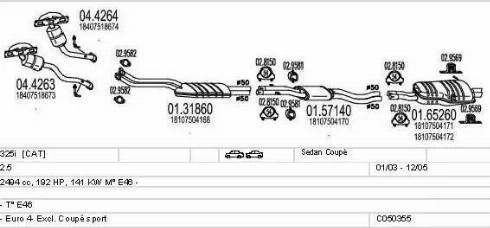 MTS C050355011283 - Impianto gas scarico www.autoricambi360.it