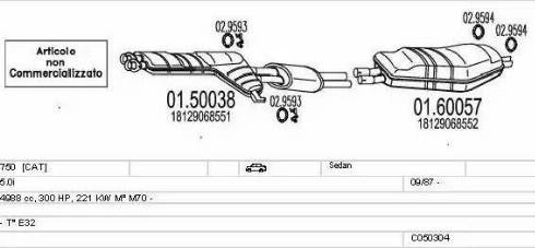 MTS C050304007894 - Impianto gas scarico www.autoricambi360.it