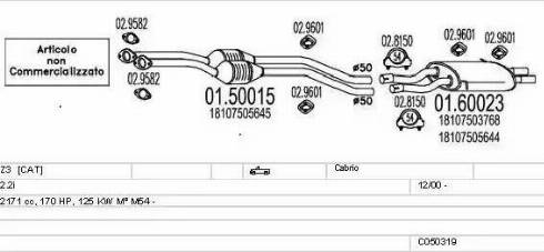 MTS C050319007241 - Impianto gas scarico www.autoricambi360.it