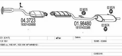 MTS C050316009634 - Impianto gas scarico www.autoricambi360.it