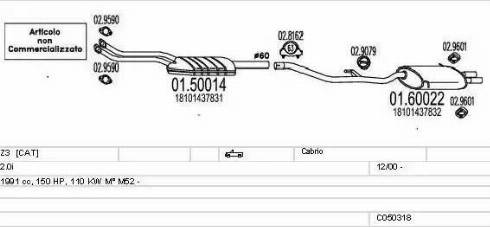 MTS C050318007242 - Impianto gas scarico www.autoricambi360.it