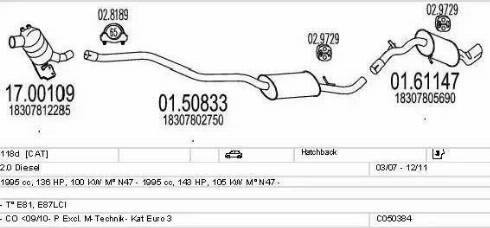 MTS C050384021425 - Impianto gas scarico www.autoricambi360.it