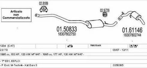MTS C050385021465 - Impianto gas scarico www.autoricambi360.it