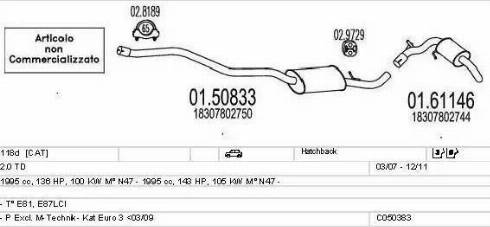 MTS C050383021405 - Impianto gas scarico www.autoricambi360.it