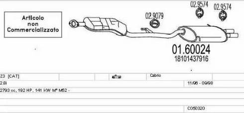 MTS C050320008352 - Impianto gas scarico www.autoricambi360.it