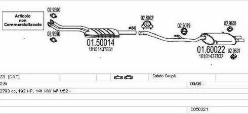 MTS C050321008124 - Impianto gas scarico www.autoricambi360.it