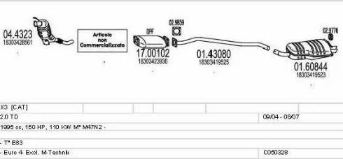 MTS C050328009948 - Impianto gas scarico www.autoricambi360.it