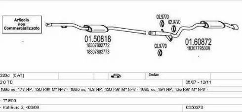 MTS C050373015613 - Impianto gas scarico www.autoricambi360.it