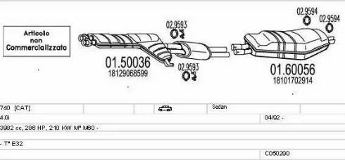 MTS C050290007936 - Impianto gas scarico www.autoricambi360.it