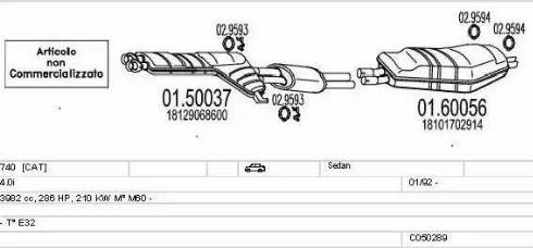 MTS C050289007924 - Impianto gas scarico www.autoricambi360.it