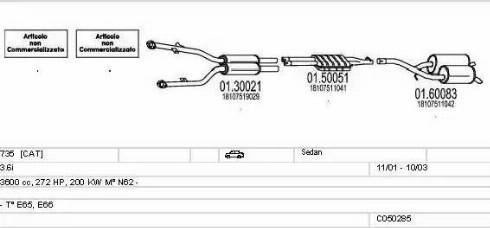 MTS C050285009055 - Impianto gas scarico www.autoricambi360.it
