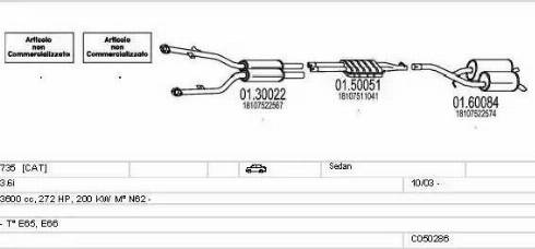 MTS C050286007814 - Impianto gas scarico www.autoricambi360.it