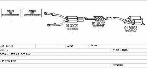 MTS C050287009056 - Impianto gas scarico www.autoricambi360.it