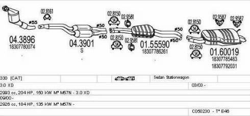 MTS C050230007784 - Impianto gas scarico www.autoricambi360.it