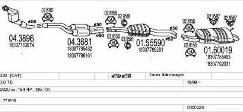 MTS C050228007172 - Impianto gas scarico www.autoricambi360.it
