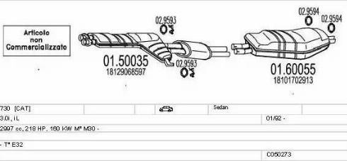 MTS C050273007923 - Impianto gas scarico www.autoricambi360.it