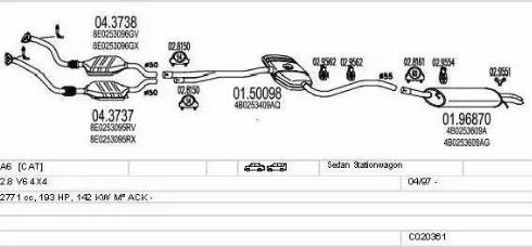 MTS C020361008071 - Impianto gas scarico www.autoricambi360.it