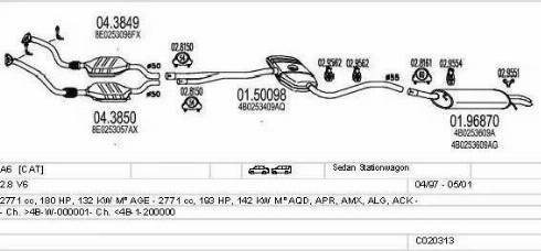 MTS C020313000647 - Impianto gas scarico www.autoricambi360.it