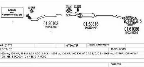MTS C020380015583 - Impianto gas scarico www.autoricambi360.it