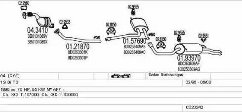MTS C020242000606 - Impianto gas scarico www.autoricambi360.it