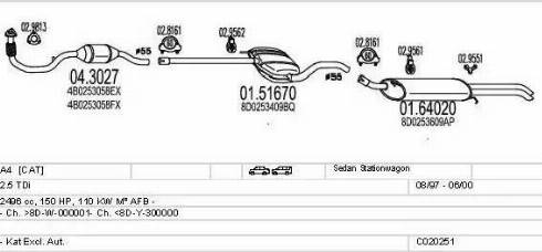 MTS C020251000622 - Impianto gas scarico www.autoricambi360.it