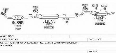 MTS C070499012251 - Impianto gas scarico www.autoricambi360.it