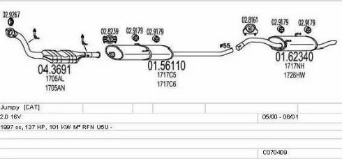 MTS C070409009791 - Impianto gas scarico www.autoricambi360.it