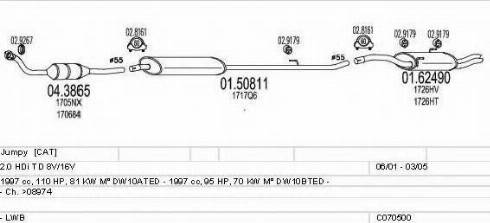 MTS C070500012254 - Impianto gas scarico www.autoricambi360.it