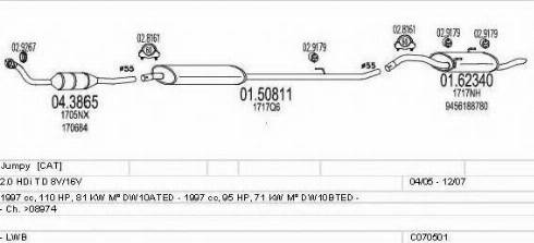 MTS C070501012256 - Impianto gas scarico www.autoricambi360.it