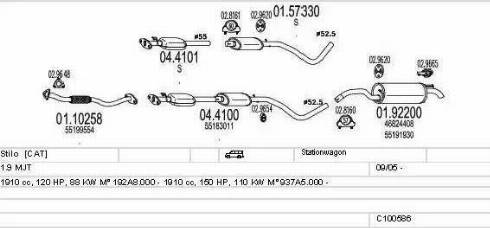 MTS C100586013303 - Impianto gas scarico www.autoricambi360.it
