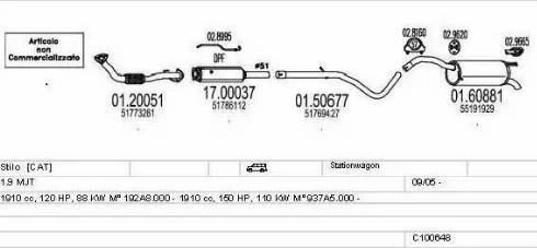 MTS C100648013378 - Impianto gas scarico www.autoricambi360.it