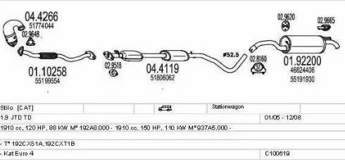 MTS C100619013341 - Impianto gas scarico www.autoricambi360.it