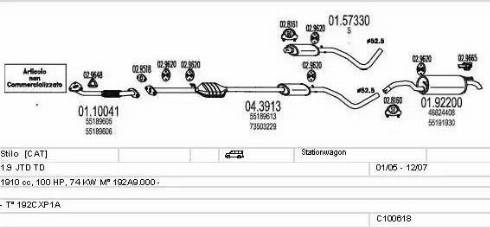 MTS C100618013340 - Impianto gas scarico www.autoricambi360.it