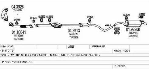 MTS C100620013343 - Impianto gas scarico www.autoricambi360.it