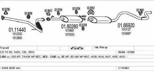 MTS C110491009601 - Impianto gas scarico www.autoricambi360.it