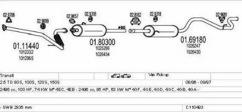 MTS C110493009090 - Impianto gas scarico www.autoricambi360.it