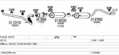 MTS C110497009099 - Impianto gas scarico www.autoricambi360.it