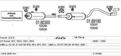MTS C110489009598 - Impianto gas scarico www.autoricambi360.it