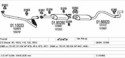 MTS C110485009593 - Impianto gas scarico www.autoricambi360.it