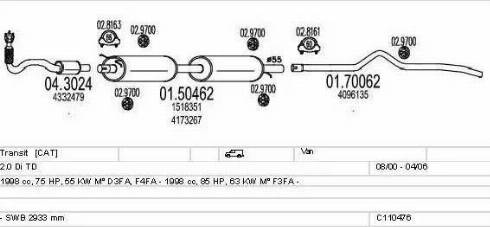 MTS C110476009576 - Impianto gas scarico www.autoricambi360.it
