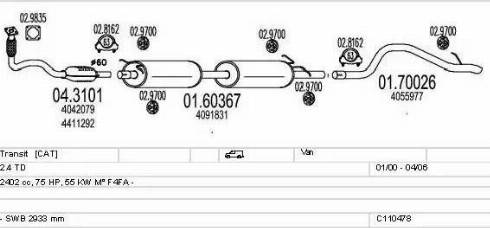 MTS C110478009580 - Impianto gas scarico www.autoricambi360.it