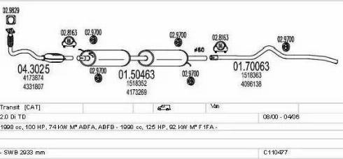 MTS C110477009578 - Impianto gas scarico www.autoricambi360.it