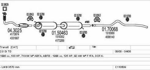 MTS C110509009114 - Impianto gas scarico www.autoricambi360.it