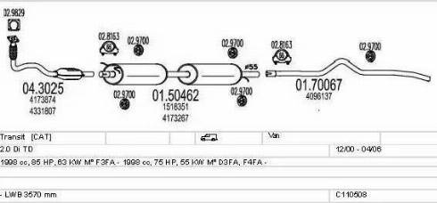 MTS C110508009113 - Impianto gas scarico www.autoricambi360.it