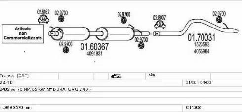 MTS C110681009326 - Impianto gas scarico www.autoricambi360.it