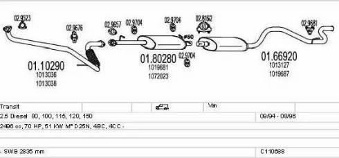 MTS C110688008205 - Impianto gas scarico www.autoricambi360.it