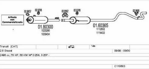 MTS C110683009738 - Impianto gas scarico www.autoricambi360.it